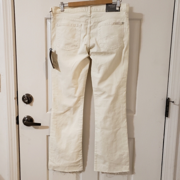 7 For All Mankind Size 30 Bootcut Women's Cream Jeans - Picture 6 of 15
